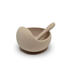 Load image into Gallery viewer, Silicone Suction Bowl w/ Spoon (Oatmeal)