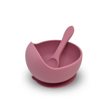 Load image into Gallery viewer, Silicone Suction Bowl w/ Spoon (Rose)