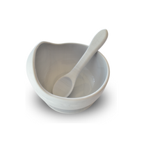 Load image into Gallery viewer, Silicone Suction Bowl w/ Spoon (Marble)