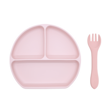 Load image into Gallery viewer, Silicone Suction Plate w/ Fork (Dusty Lilac)