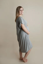 Load image into Gallery viewer, Gray Maternity Mommy Labor and Delivery/ Nursing Gown