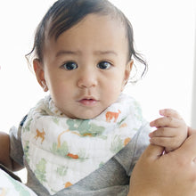 Load image into Gallery viewer, Forest Friends + Mudcloth Bandana Bib Set