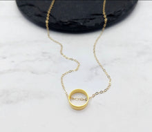 Load image into Gallery viewer, Mom Necklace | Gold Circle Charm