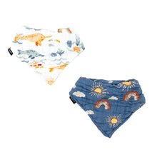 Load image into Gallery viewer, Narwhal + Hello Sunshine Bandana Bib Set