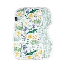 Load image into Gallery viewer, Dino Roar + Upscale Muslin Burp Cloths