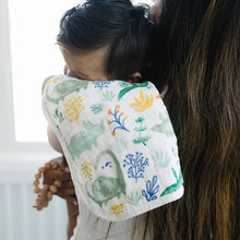 Load image into Gallery viewer, Dino Roar + Upscale Muslin Burp Cloths