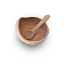 Load image into Gallery viewer, Silicone Suction Bowl w/ Spoon (Oatmeal)
