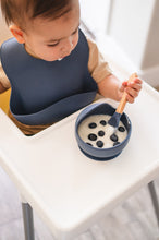 Load image into Gallery viewer, 2 Pack Feeding Bibs (Dark Blue + Sage)
