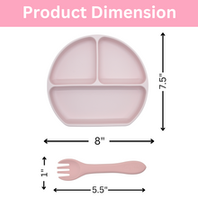 Load image into Gallery viewer, Silicone Suction Plate w/ Fork (Dusty Lilac)
