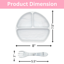 Load image into Gallery viewer, Silicone Suction Plate w/ Fork (Marble)
