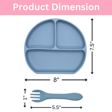 Load image into Gallery viewer, Silicone Suction Plate w/ Fork (Ocean)
