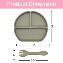 Load image into Gallery viewer, Silicone Suction Plate w/ Fork (Sage)
