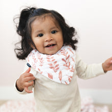 Load image into Gallery viewer, Pink Leaves &amp; Cotton Candy Classic Muslin Bandana Bib Set
