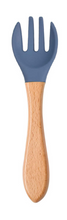 Load image into Gallery viewer, Silicone Suction Plate w/ Fork (Dark Blue)
