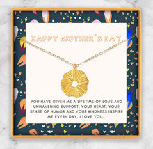 Load image into Gallery viewer, Happy Mothers Day Necklace | Gold Sun Pendant
