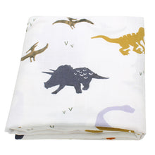 Load image into Gallery viewer, Multi-Purpose Muslin Swaddle Blanket- Dinosaur
