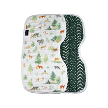 Load image into Gallery viewer, Forest Friends + Mudcloth Muslin Burp Cloths
